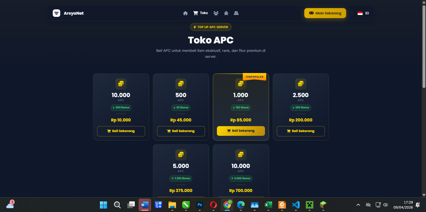 Galeri Website Top Up Server 2